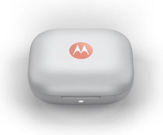 Motorola Moto Buds Bluetooth Handsfree Earphones with Sweat Resistance and Charging Case Coral Peach