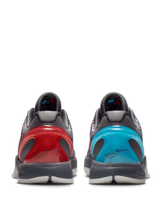 Kobe 6 Protro 3D Ниски Баскетболни Обувки Тъмносив / Хлореносин / Смелочервен