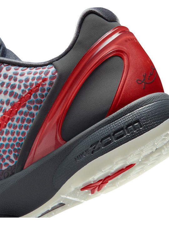 Kobe 6 Protro 3D Ниски Баскетболни Обувки Тъмносив / Хлореносин / Смелочервен