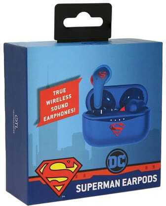 OTL DC Comics Superman In ear Bluetooth хендсфри Слушалки с Кутийка за Зареждане Син