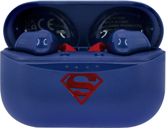 OTL DC Comics Superman In ear Bluetooth хендсфри Слушалки с Кутийка за Зареждане Син