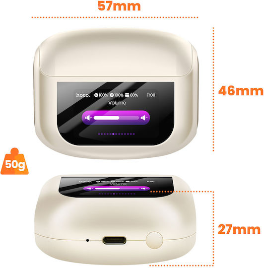 Hoco EQ21 In-ear Bluetooth Handsfree Earphones with Charging Case White