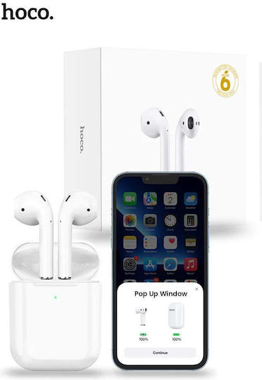 Hoco EW41 ASERIES 2 In-ear Bluetooth Handsfree Ακουστικά με Θήκη Φόρτισης Λευκά