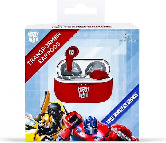 OTL Transformers Autobot In-ear Bluetooth Handsfree Căști cu Carcasă de Încărcare Roșu