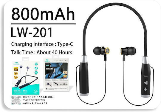 Leewello LW-201 In-Ear Bluetooth-Freisprecheinrichtung Kopfhörer mit Schweißresistenz Schwarz