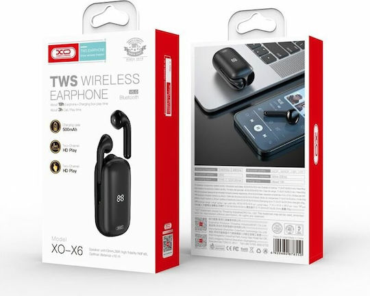 XO X6 Earbud Bluetooth Handsfree Earphones with Charging Case Black