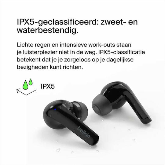 Belkin SoundForm Motion In-ear Bluetooth Handsfree Earphones with Sweat Resistance and Charging Case Black