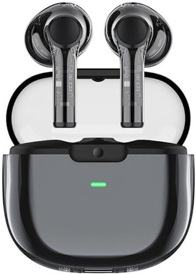 Recci Amber In-ear Bluetooth Handsfree Ακουστικά με Θήκη Φόρτισης Μαύρα