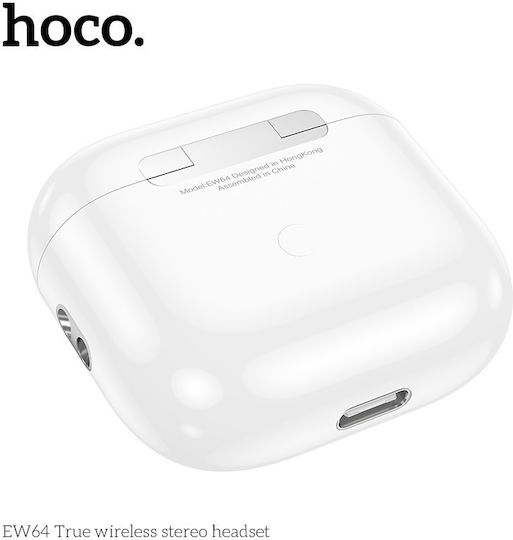 Borofone ΕW64 Earbud Bluetooth Handsfree Ακουστικά με Θήκη Φόρτισης Λευκά