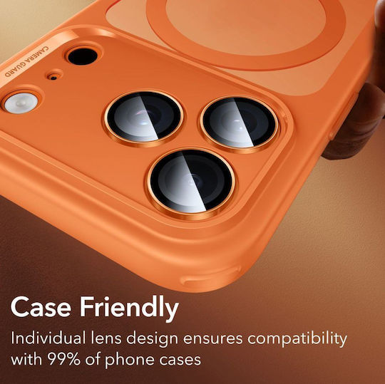 ESR Armorite Kameraschutz Gehärtetes Glas Orange für das iPhone 14 Pro, 14 Pro Max, 15 Pro, 15 Pro Max, 16 Pro, 16 Pro Max, 17 Pro, 17 Pro Max