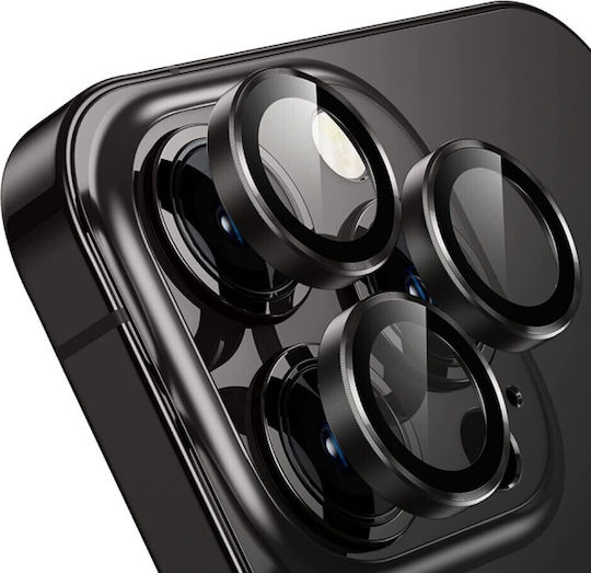 Lens Protecție Cameră Tempered Glass Black pentru IPHONE 15 PRO, 15 PRO MAX