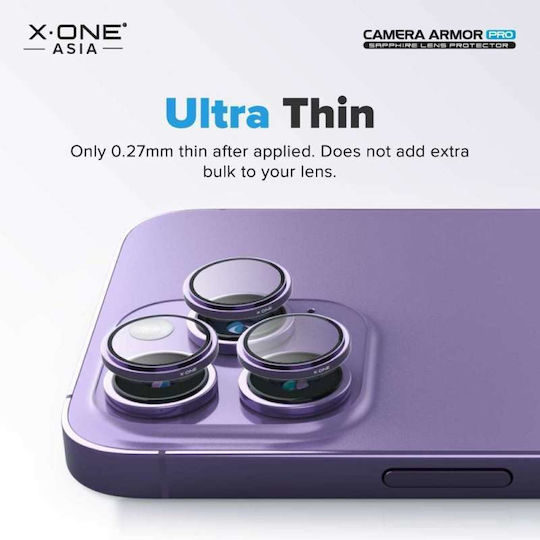 X-One Sapphire Προστασία Κάμερας Tempered Glass Ασημί για το iPhone 16 Pro, iPhone 16 Pro Max