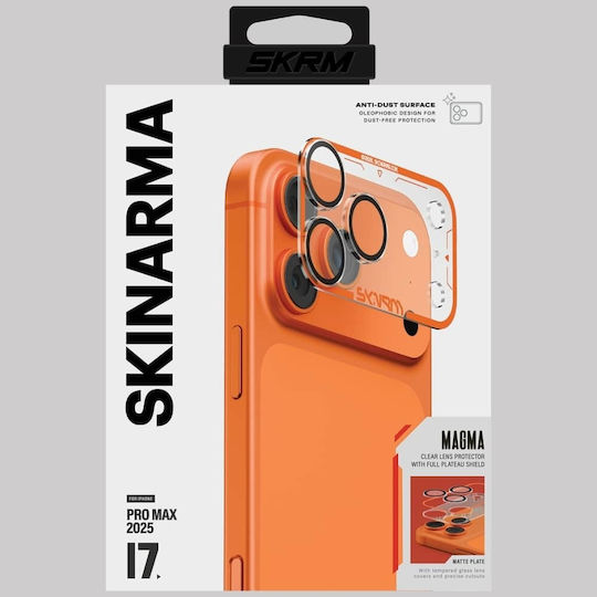 Skinarma Camera Protection Tempered Glass Orange for the iPhone 17 Pro Max