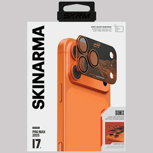 Skinarma Protecție Cameră Tempered Glass Orange pentru iPhone 17 Pro Max