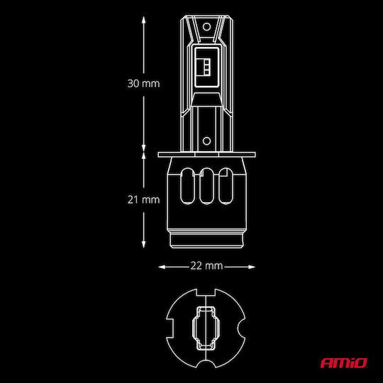 AMiO LED Car Lamps F26 Pro Series H3 12/24V 68W 2900-3550LM 6000K Full Can-Bus Plug&Play 2 Pcs 04870/AM 04870/AM 04870/AM