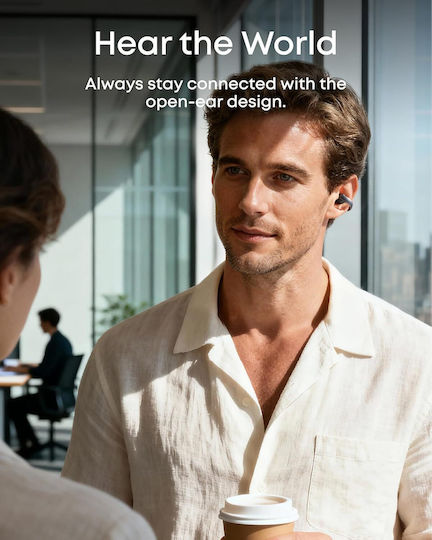Soundcore by Anker Aeroclip Open Ear Bluetooth Handsfree Ακουστικά με Αντοχή στον Ιδρώτα και Θήκη Φόρτισης Midnight