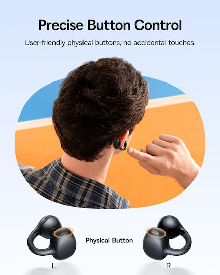 Baseus BC1 Open Ear Bluetooth Handsfree Ακουστικά με Αντοχή στον Ιδρώτα και Θήκη Φόρτισης Μαύρα