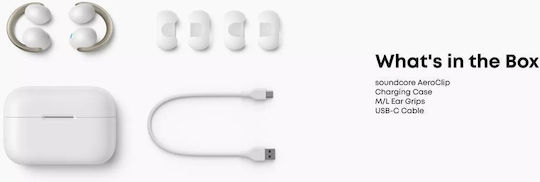 Soundcore by Anker Aeroclip Open Ear Bluetooth Handsfree Ακουστικά με Αντοχή στον Ιδρώτα και Θήκη Φόρτισης Champagne Mist