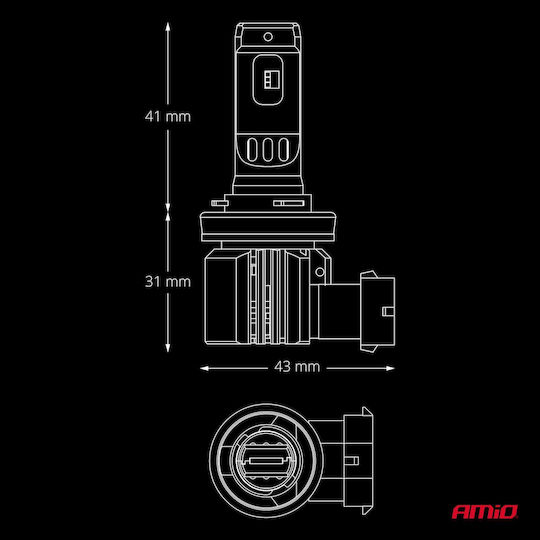 Amio Lămpi LED F26 Pro Series H8 H9 H11 H16 12/24V 68W 2900-3550lm 6.000K Full Can-bus Plug&play 2 Buc 04873/am 04873/am 04873/am