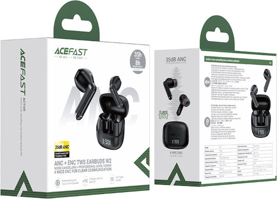 Acefast W2 Earbud Bluetooth Handsfree Earphones with Sweat Resistance and Charging Case Black