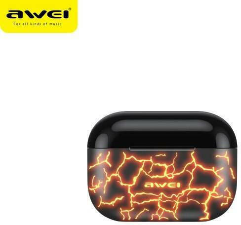 Awei T29 Pro In-ear Bluetooth Handsfree Ακουστικά με Θήκη Φόρτισης Ice Crack Orange
