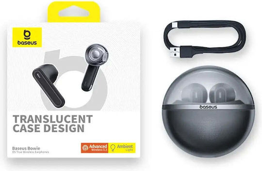 Baseus Bowie E5 Earbud Bluetooth Handsfree Ακουστικά με Θήκη Φόρτισης Μαύρα