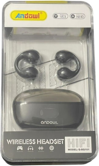 Andowl Q-BQ101 In-ear Bluetooth Handsfree Ακουστικά με Θήκη Φόρτισης Μαύρα