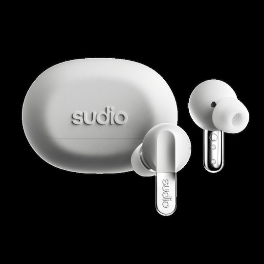 Sudio N3 Pro In-ear Bluetooth Handsfree Ακουστικά με Θήκη Φόρτισης Λευκά