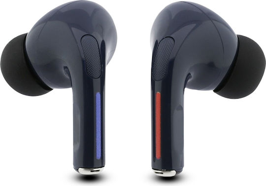 BMW Printed In-ear Bluetooth Handsfree Earphones with Charging Case Blue