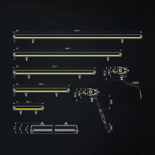 Bară LED Strands Siberia XP SR DRL Alb-Gălbui 12V24V 56cm