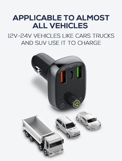 Ldnio Fm Transmitter & Φορτιστής C704q Usb-c/2x Usb 36w Bluetooth Μαύρο 5210131159965