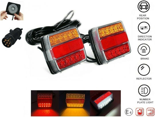 Led Rücklicht Satz 12v Magnet Verkabelung 5 Funktionen Anhänger Träger Plattformen Fahrzeuge
