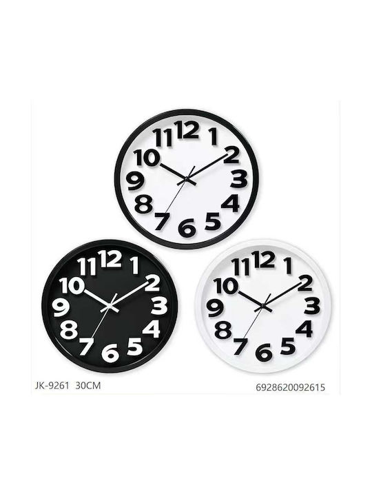 Tr283683 Wall Clock Plastic Black Ø30cm