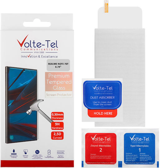 Volte-Tel 2.5D 0.3mm Full Glue Tempered Glass (Realme Note 70T)