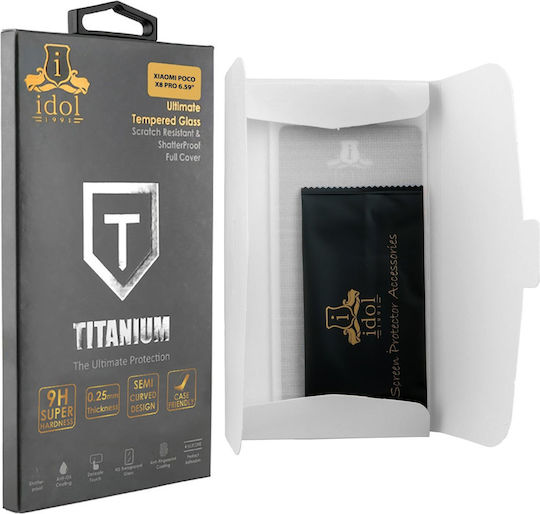 Idol 1991 Tempered Glass Xiaomi Poco X8 Pro 6.59" 9h 0.25mm Titanium Semi Curved Full Glue Black