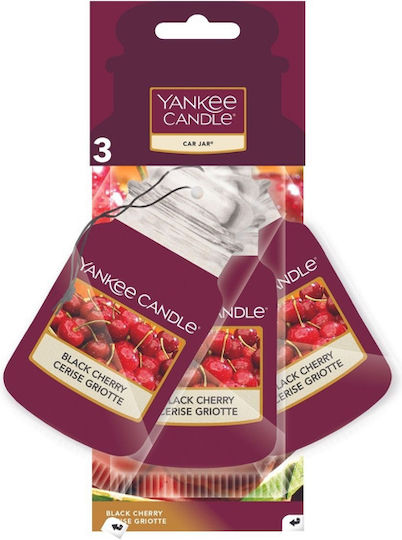 Yankee Candle Lufterfrischer-Karte Autoanhänger Car Jar Schwarze Kirsche 3Stück 1137658
