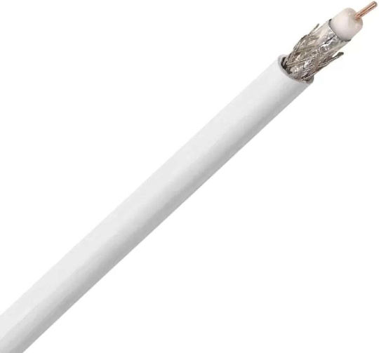 Cablu coaxial RG 6/96 CCS alb 25 m