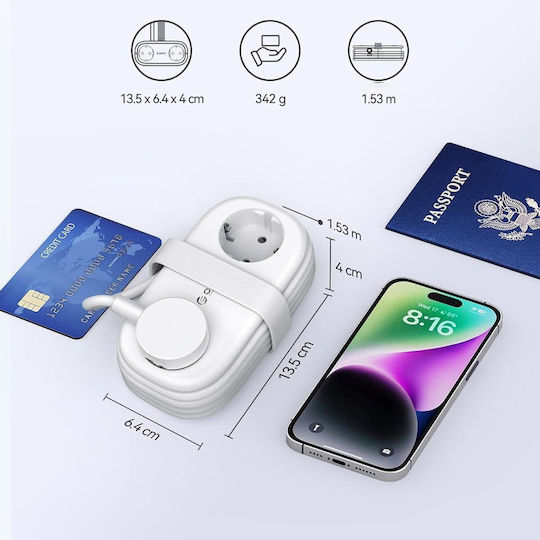Orico GaN Charging Station With 2 USB-A Output Ports And USB-C Output Port And USB-C Cable 20W Power Delivery In White Colour AP3