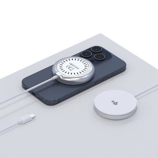 Forever Wireless Charger Qi Pad 15W Quick Charge 3.0 / Quick Charge 2.0 / Quick Charge 4.0 Silver