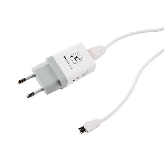 Maxximus Ladegerät mit integriertem Kabel mit USB-A Anschluss Micro-USB 5W Weißs (Handy)