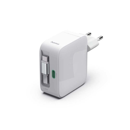 HAMA Зарядно Устройство GaN с USB-C Изходен Порт и USB-C Кабел 30W Power Delivery Бял 00201956