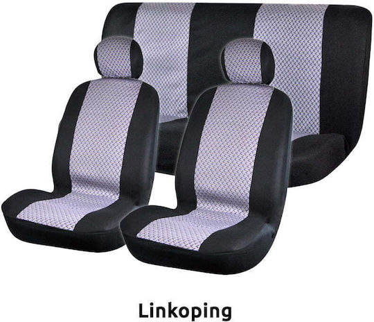 Autoline Car Cover Set 6pcs Velvet Velour-Jacquard Libercourt Black / Gray