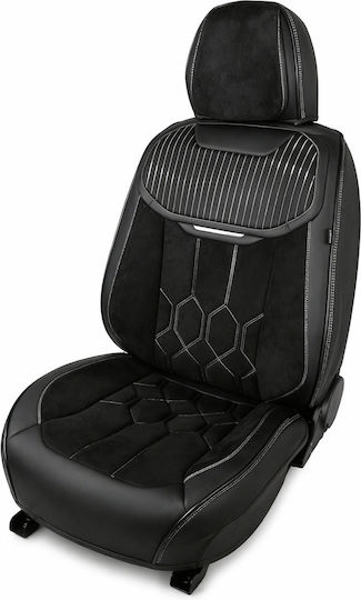 Set De Capace Auto Rezistente La Apă Alcantara Negre