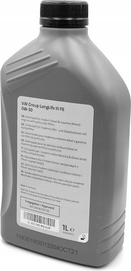Volkswagen Longlife III Car Oil 0W-30 1lt