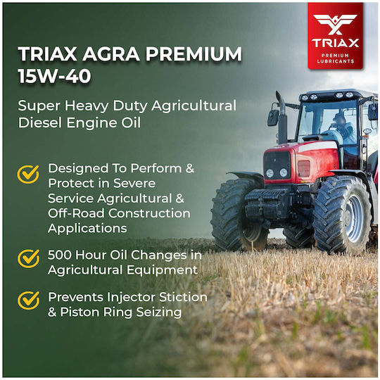 Triax Agra Premium SHD Car Oil 15W-40 4.73lt TRX3315