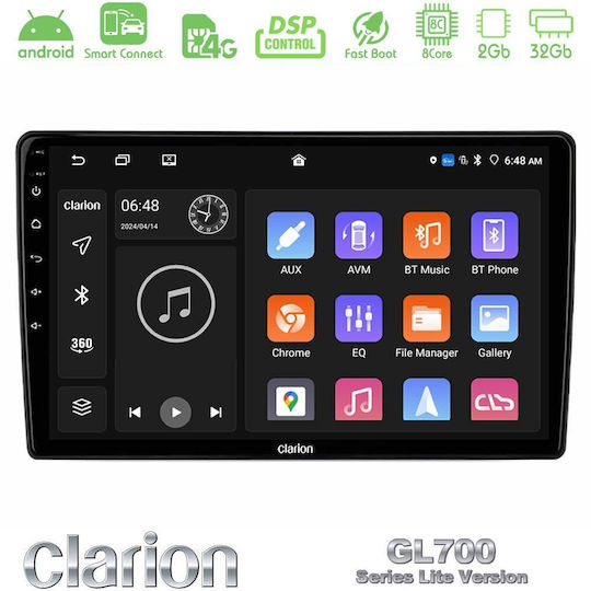 Clarion Ηχοσύστημα Αυτοκινήτου για Suzuki Grand Vitara 2003-2005 (Bluetooth/USB/WiFi/GPS/Apple-Carplay/Android-Auto) με Οθόνη Αφής 9"