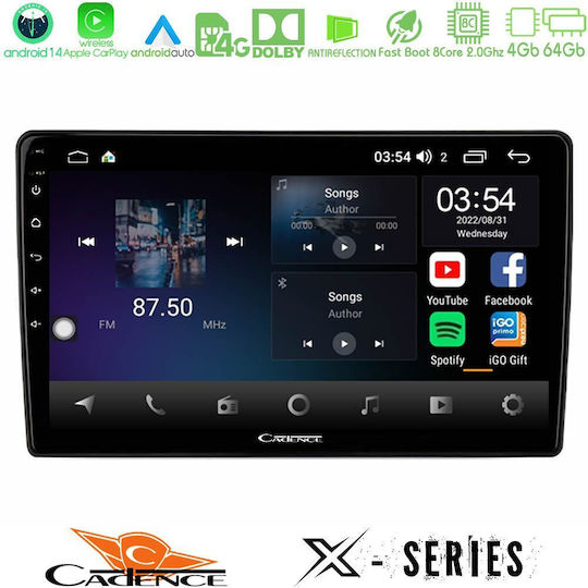 Cadence Ηχοσύστημα Αυτοκινήτου για Suzuki Grand Vitara 2003-2005 (Bluetooth/USB/WiFi/GPS/Apple-Carplay/Android-Auto) με Οθόνη Αφής 9"