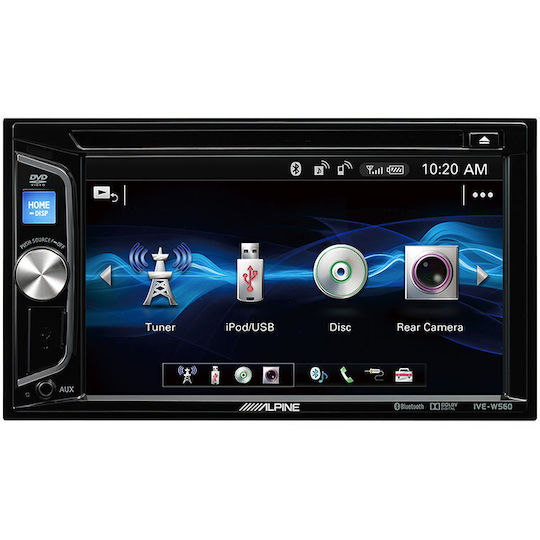 Alpine Автомобилна Аудио Система 2DIN (Блутут/USB/AUX/WiFi/GPS/Apple-Carplay/Android-Auto/CD) с Тъчскрийн 6.2"