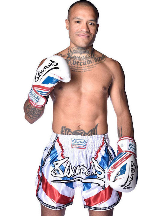 Boxershorts Muay Thai 8 Weapons Shift – Weiß Marine Rot