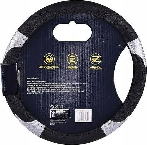 Michelin Steering Wheel Cover Black Grey Stitching 36.8 39.4cm Wml-1000-g